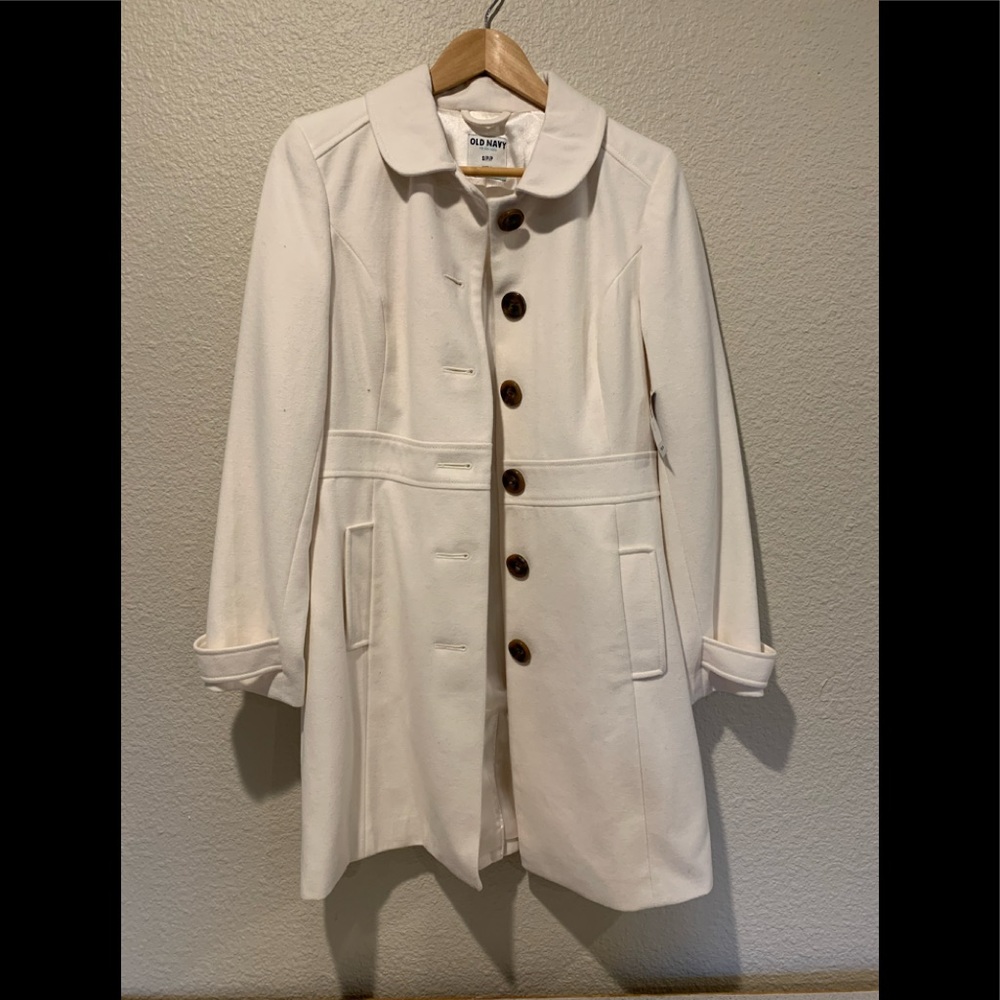 White/cream pea coat